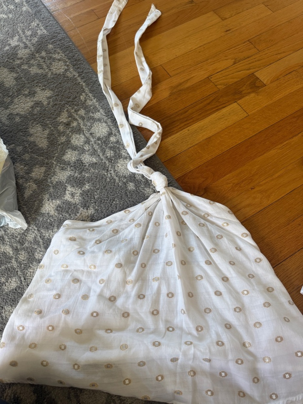 Zara White Halter and mini skirt set with Gold Dot Embroidery